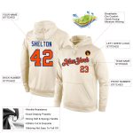 Custom Team Hoodie Personalized with Name & Number - Cream Orange-Royal Stitched Sports Pullover Sweatshirt Personalized
