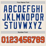 Custom Team Hoodie Personalized with Name & Number - Cream Orange-Royal Stitched Sports Pullover Sweatshirt Personalized