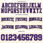 Custom Name and Number Stitched Football Hoodie Sweatshirt in Cream Purple and Black Personalized Stitched Cream Purple-Black