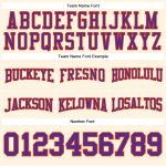 Custom Name Number Football Hoodie Sweatshirt Personalized Stitched Cream Purple Orange Team Apparel Personalized Stitched
