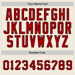 Custom Name Number Sports Hoodie Pullover Sweatshirt in Cream Red Black - Personalized Team Apparel Personalized Stitched