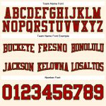 Custom Football Hoodie with Stitched Name & Number in Cream Red-Green Pullover Style Personalized Stitched Cream Red-Green