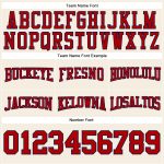 Custom Team Hoodie with Personalized Name & Number - Cream Red-Navy Football Pullover Sweatshirt Personalized Stitched Cream