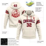 Custom Team Hoodie with Personalized Name & Number - Cream Red-Navy Football Pullover Sweatshirt Personalized Stitched Cream