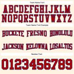 Personalized Red-Royal Football Pullover Hoodie Sweatshirt, Cream Stitched Design Personalized Stitched Cream Red-Royal Football