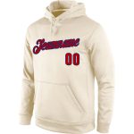 Custom Team Hoodie with Name & Number - Personalized Stitched Cream Red-Royal Sports Pullover Sweatshirt Personalized Stitched