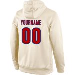 Custom Team Hoodie with Name & Number - Personalized Stitched Cream Red-Royal Sports Pullover Sweatshirt Personalized Stitched
