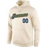 Custom Name Number Sports Hoodie Pullover Sweatshirt Cream Royal-Gold Stitched Personalized Stitched Cream Royal-Gold Sports
