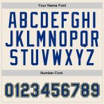 Custom Name Number Sports Hoodie Pullover Sweatshirt Cream Royal-Gold Stitched Personalized Stitched Cream Royal-Gold Sports