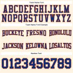 Custom Personalized Royal-Orange Football Hoodie Pullover Sweatshirt with Name & Number - Stitched Cream Team Apparel Personalized