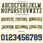 Custom Royal-Yellow Football Hoodie with Personalized Name & Number - Cream Pullover Sweatshirt Personalized Stitched Cream