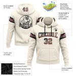 Custom Vintage USA Flag Pullover Hoodie Sweatshirt - Personalized Black-Crimson Football Team with Your Name & Number Personalized