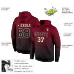 Custom Sports Pullover Hoodie with Name & Number - Stitched Crimson Black-Cream Fade Sweatshirt for Team Wear Personalized