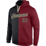 Custom Team Hoodie with Name and Number - Personalized Stitched Crimson Black-Cream Sports Pullover Sweatshirt Personalized