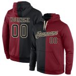 Custom Team Hoodie with Name and Number - Personalized Stitched Crimson Black-Cream Sports Pullover Sweatshirt Personalized