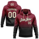 Custom Name Number Sports Hoodie Stitched Crimson Cream-Black Fade Fashion Pullover Sweatshirt Personalized Stitched Crimson