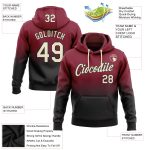 Custom Name Number Sports Hoodie Stitched Crimson Cream-Black Fade Fashion Pullover Sweatshirt Personalized Stitched Crimson