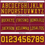 Custom Team Name Number Crimson Gold Black Football Hoodie Sweatshirt Pullover Stitched Personalized Stitched Crimson Gold-Black