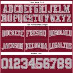 Custom Team Name Number Hoodie Personalized Stitched Football Sweatshirt in Crimson Gray White Personalized Stitched Crimson