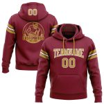 Custom Name Number Crimson White Football Hoodie Sweatshirt Pullover - Personalized Stitched Team Apparel Personalized Stitched
