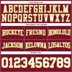Custom Name Number Crimson and White Gold Football Hoodie Pullover Sweatshirt - Personalized Team Apparel Personalized Stitched