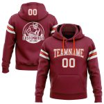 Custom Name Number Crimson White Orange Football Hoodie Sweatshirt - Personalized Stitched Pullover Team Apparel Personalized