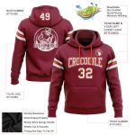 Custom Name Number Crimson White Orange Football Hoodie Sweatshirt - Personalized Stitched Pullover Team Apparel Personalized