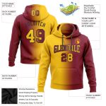 Custom Name Number Hoodie Stitched Crimson Yellow-Black Gradient Sports Pullover Sweatshirt Fashion Team Apparel Personalized