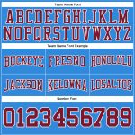Custom Electric Blue Crimson-White Football Hoodie Personalized with Name and Number - Stitched Pullover Sweatshirt Personalized