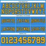 Custom Electric Blue Gold-Black Football Hoodie with Personalized Name and Number - Stitched Sweatshirt Pullover Personalized