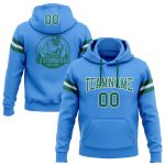 Custom Name Number Hoodie Electric Blue Kelly Green Football Pullover Sweatshirt Personalized Team Apparel Personalized Stitched