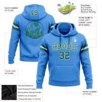 Custom Name Number Hoodie Electric Blue Kelly Green Football Pullover Sweatshirt Personalized Team Apparel Personalized Stitched