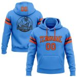 Custom Name Number Hoodie Football Sweatshirt Orange Black Electric Blue Pullover Athletic Team Apparel Personalized Stitched