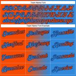 Custom Name Number Electric Blue Orange-Black Gradient Sports Hoodie Pullover Sweatshirt - Personalized Team Apparel Personalized
