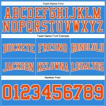 Custom Electric Blue Orange-White Football Hoodie with Stitched Name & Number - Personalized Sweatshirt Pullover Personalized