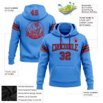 Custom Team Hoodie with Name and Number - Electric Blue Red-Navy Football Pullover Sweatshirt Personalized Stitched Electric