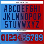 Custom Name Number Sports Hoodie Pullover Sweatshirt Electric Blue Red-Navy Gradient Fashion Style Personalized Stitched