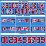 Custom Team Name Number Hoodie Electric Blue Red-White Stitched Football Pullover Sweatshirt Personalized Stitched Electric
