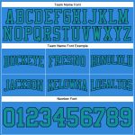 Custom Name Number Hoodie for Football - Personalized Electric Blue Teal-Navy Stitched Pullover Sweatshirt Personalized Stitched