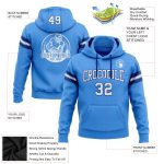 Custom Electric Blue White-Royal Football Hoodie with Stitched Name & Number - Personalized Pullover Sweatshirt Personalized