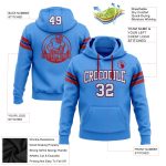 Custom Name Number Electric Blue Royal Red Hoodie Football Sweatshirt Pullover - Personalized Stitched Team Apparel Personalized