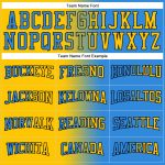 Custom Name Number Electric Blue Yellow Gradient Sports Hoodie Pullover Sweatshirt - Personalized Fashion Team Gear Personalized
