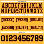 Custom Name Number Football Hoodie Sweatshirt in Stitched Gold Black-Orange Design - Personalized Team Apparel Personalized