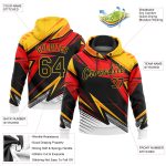 Custom Name Number 3D Pattern Sports Hoodie Personalized Black Gold Orange White Sweatshirt Pullover Team Apparel Personalized