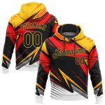 Custom Name Number 3D Pattern Sports Hoodie Personalized Black Gold Orange White Sweatshirt Pullover Team Apparel Personalized