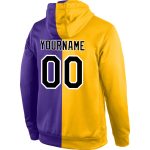 Custom Stitched Team Hoodie with Name and Number in Gold, Black, Purple - Fashion Sports Pullover Sweatshirt Personalized