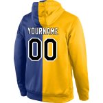 Custom Name Number Hoodie for Sports - Personalized Black Gold Royal Pullover Sweatshirt Personalized Stitched Gold Black-Royal
