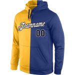 Custom Name Number Hoodie for Sports - Personalized Black Gold Royal Pullover Sweatshirt Personalized Stitched Gold Black-Royal