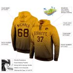 Custom Name Number Sports Hoodie Personalized Gold Brown Fade Pullover Sweatshirt Fashion Personalized Stitched Gold Brown