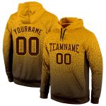 Custom Name Number Sports Hoodie Personalized Gold Brown Fade Pullover Sweatshirt Fashion Personalized Stitched Gold Brown